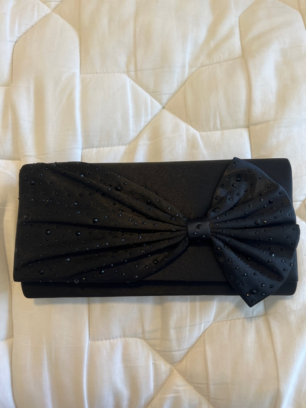 Charming Charlie Black Bow Clutch